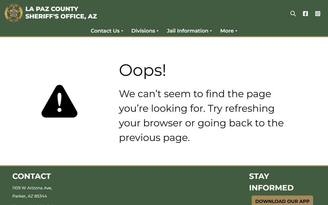 La Paz County Sheriff inmate search portal for recent bookings