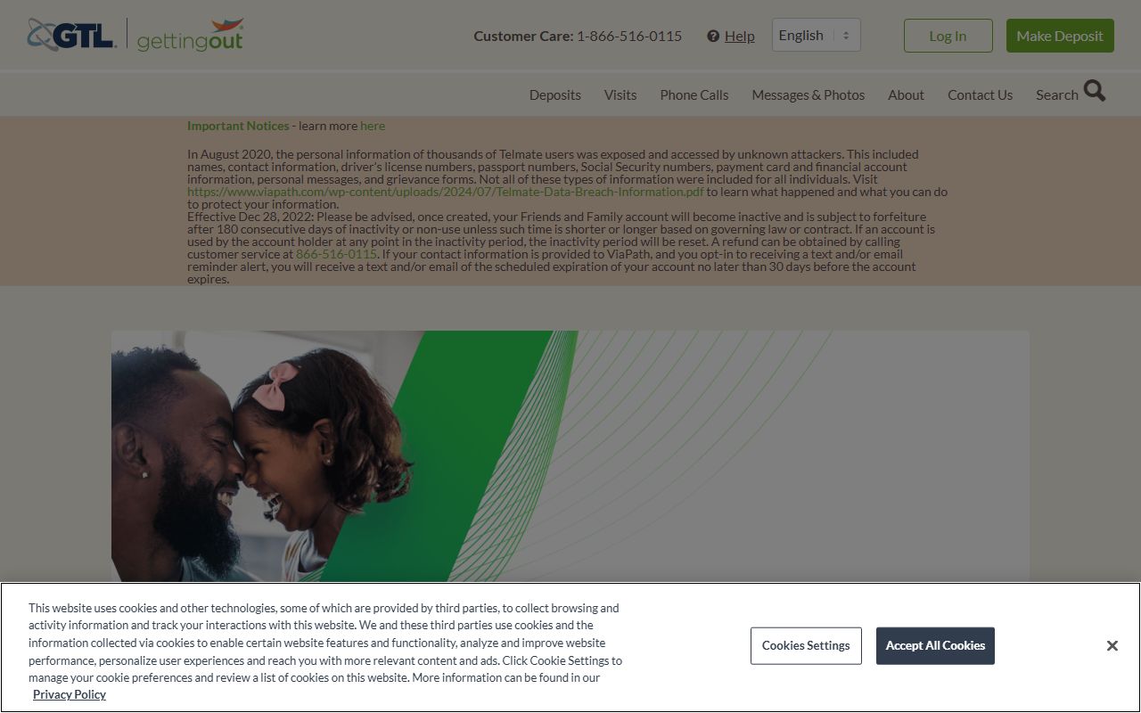 Maricopa County jail video visitation system for recent bookings inmates